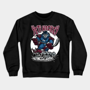 Yeti Hockey Player Mascot Crewneck Sweatshirt